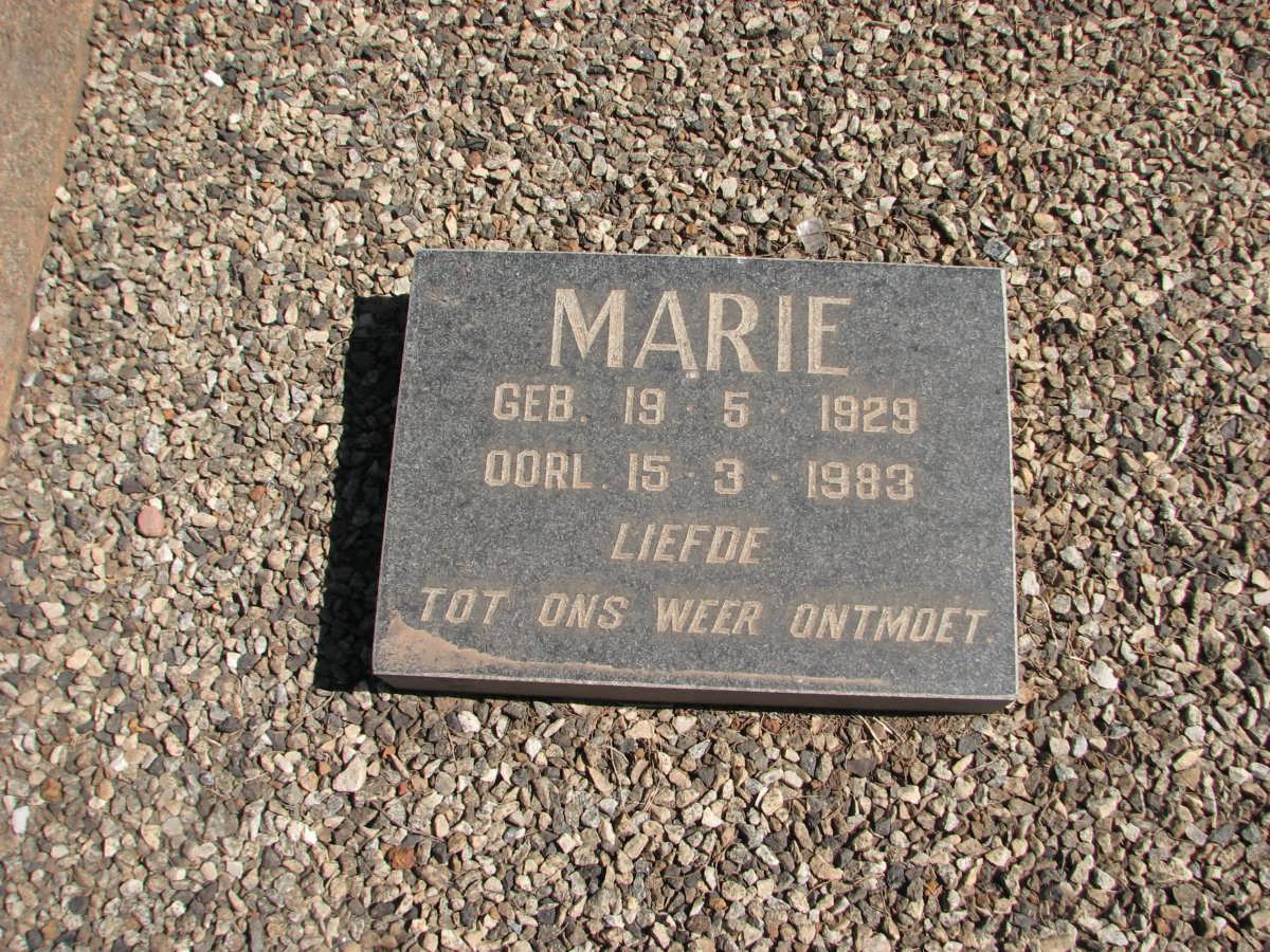 MERWE C.J., van der 1895-1920 & M.J. STRAUSS, voorheen VAN DER MERWE nee VAN DER MERWE 1899-1989 :: ? Marie 1929-1983 #3