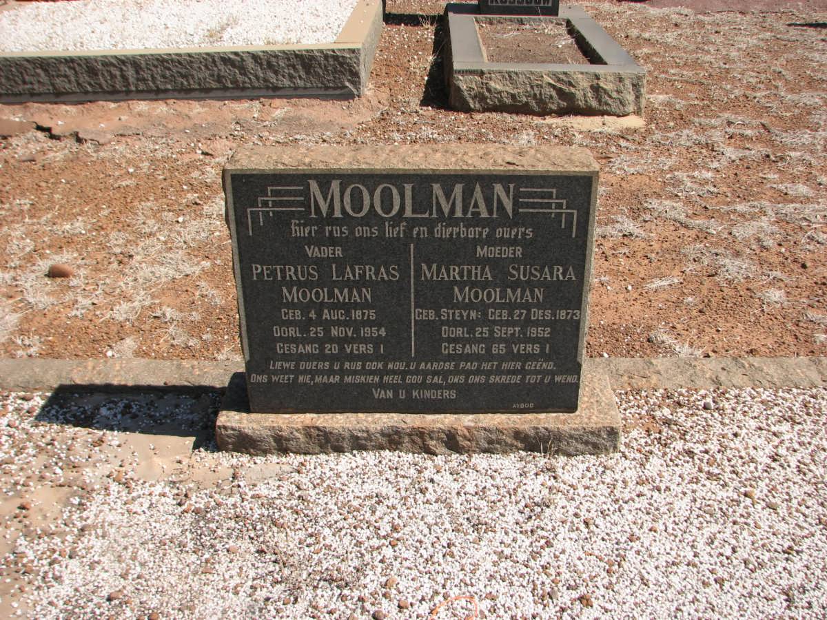 MOOLMAN Petrus Lafras 1875-1954 &amp; Martha Susara STEYN 1873-1952