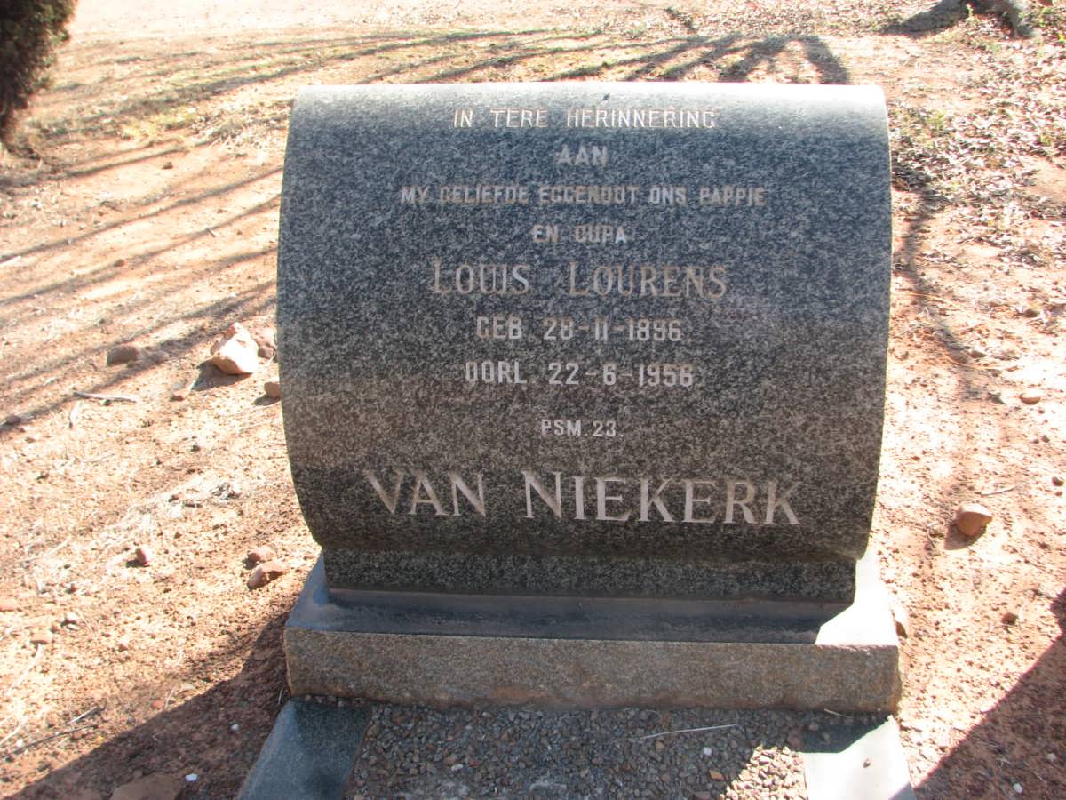 NIEKERK Louis Lourens, van 1896-1956