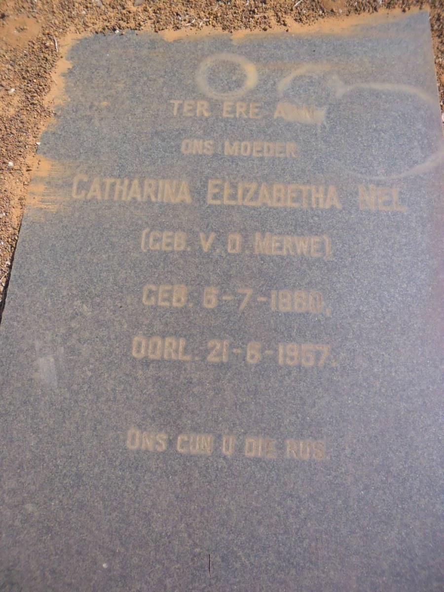 NEL Catharina Elizabetha nee V.D. MERWE 1880-1957