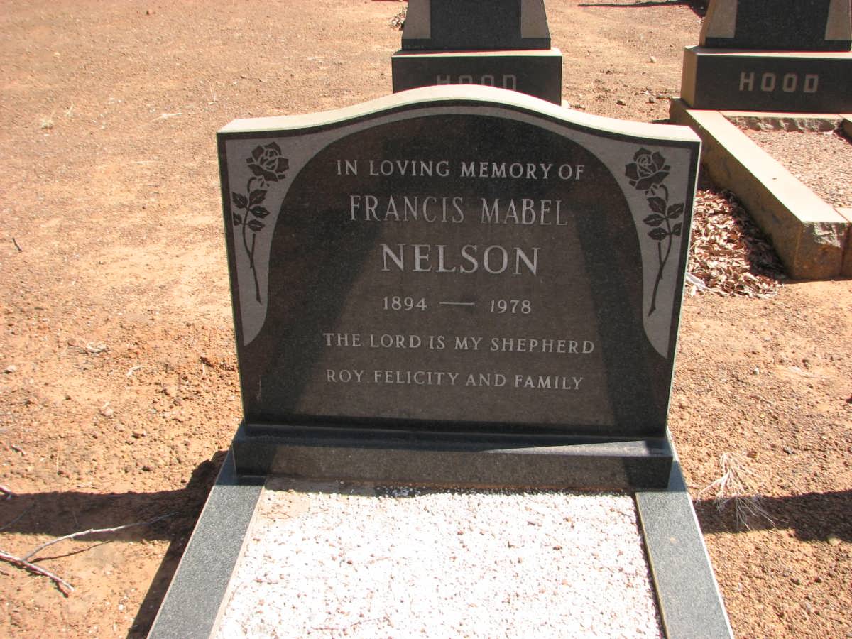 NELSON Francis Mabel 1894-1978