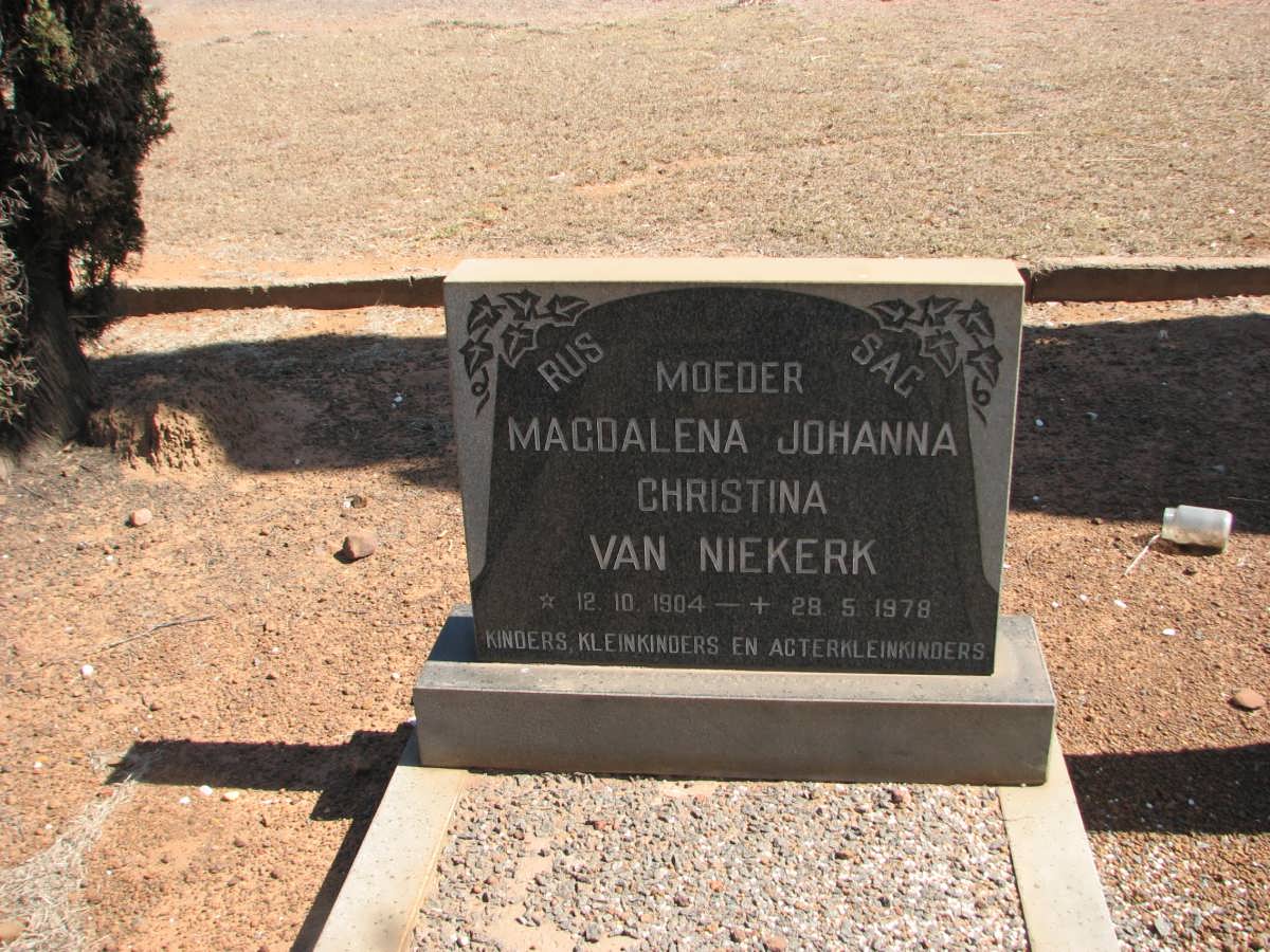NIEKERK Magdalena Johanna Christina, van 1904-1978