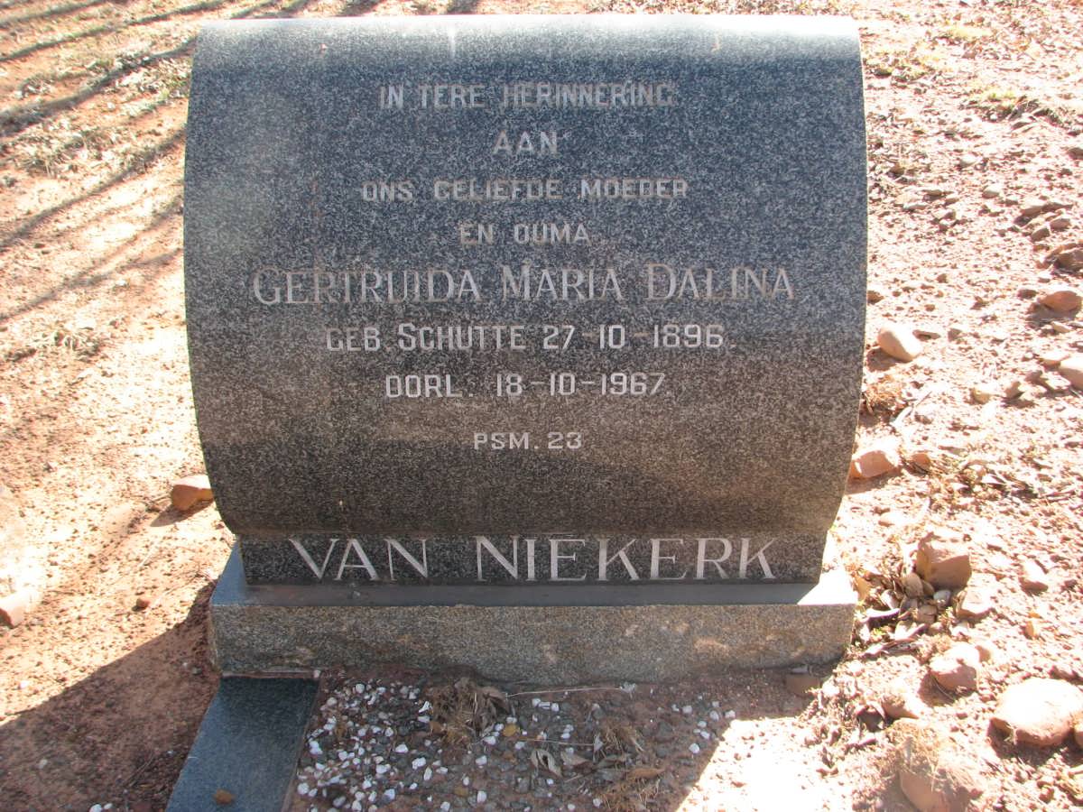 NIEKERK Gertruida Maria Dalina, van nee SCHUTTE 1896-1967