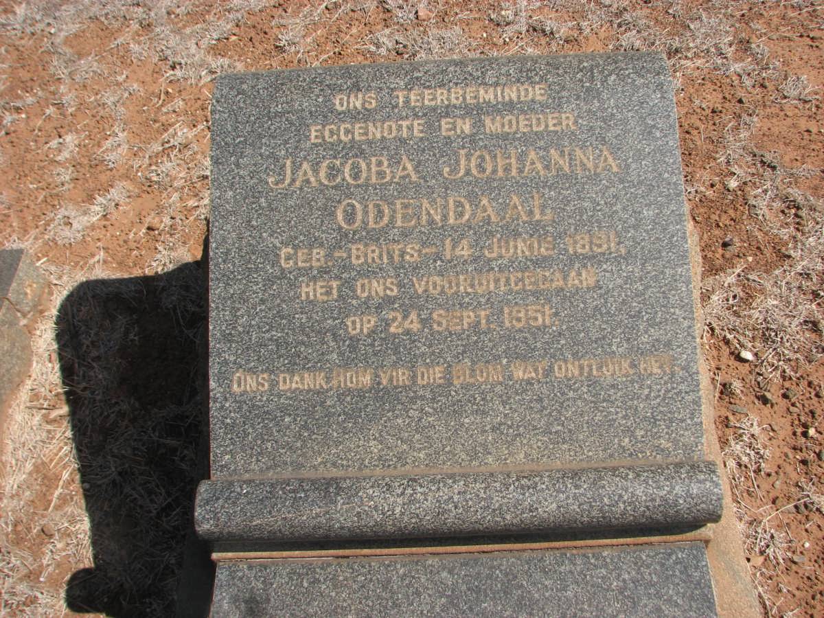 ODENDAAL Jacoba Johanna nee BRITS 1891-1951