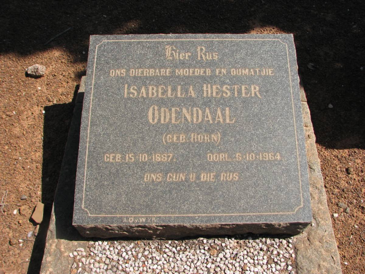 ODENDAAL Isabella Hester nee HORN 1887-1964