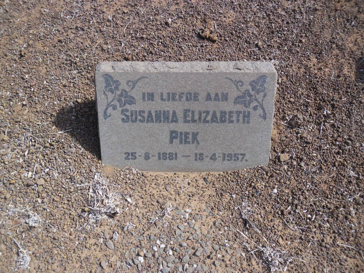 PIEK Susanna Elizabeth 1881-1957
