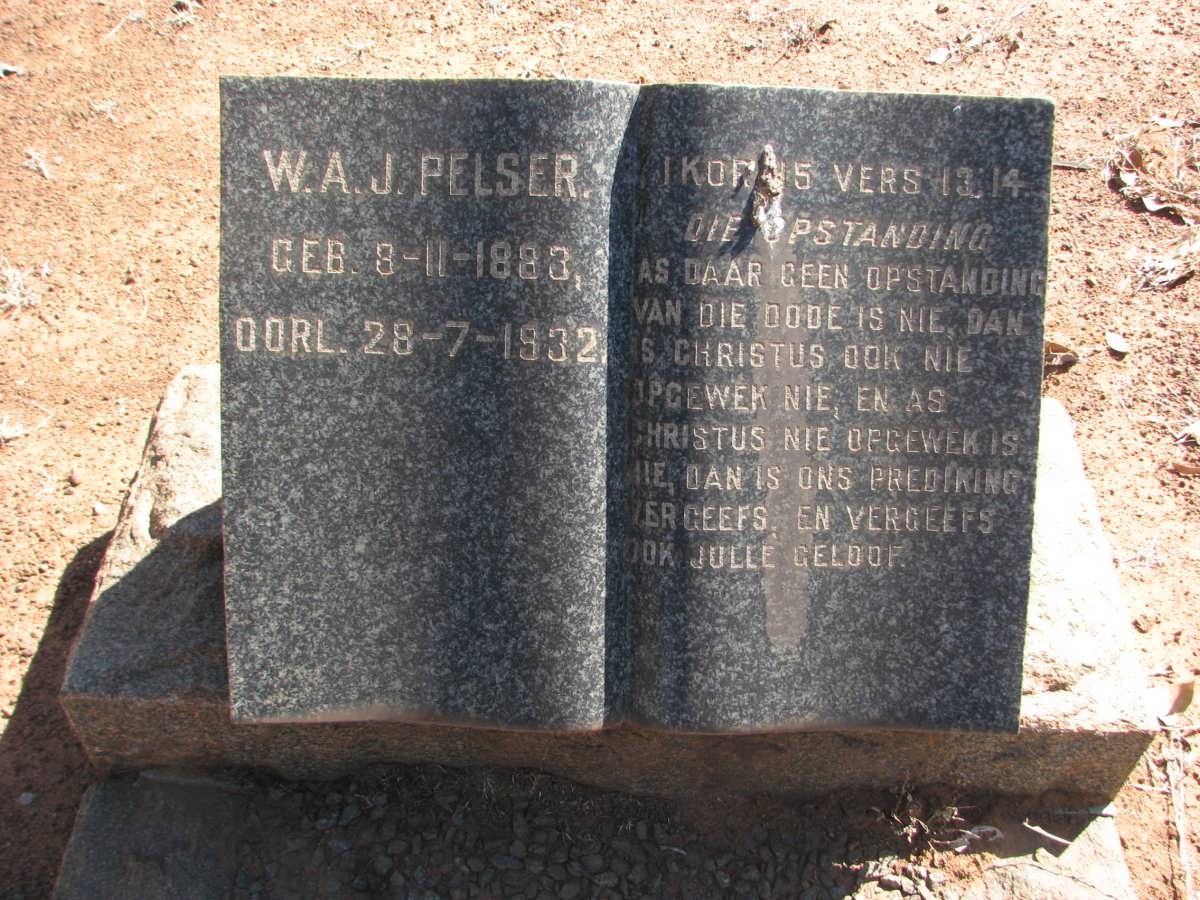 PELSER W.A.J. 1883-1932