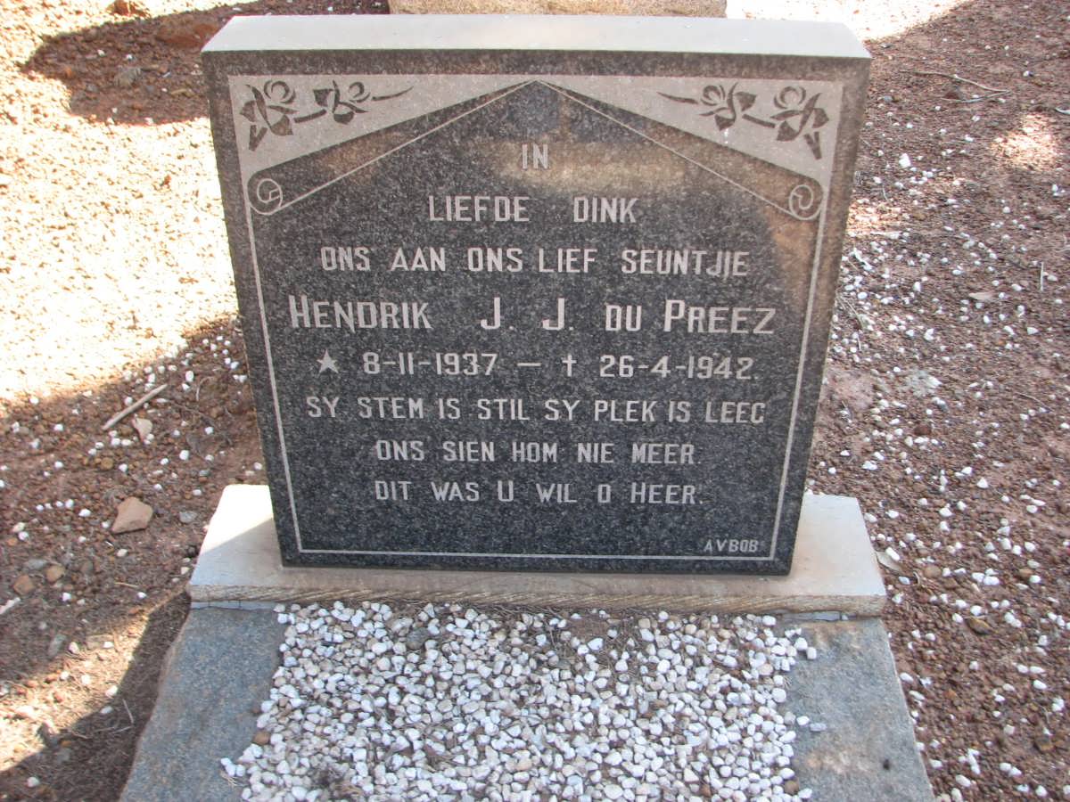 PREEZ Hendrik J.J., du 1937-1942