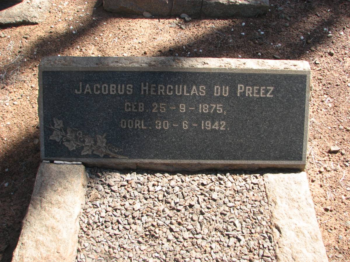 PREEZ Jacobus Herculas, du 1875-1942