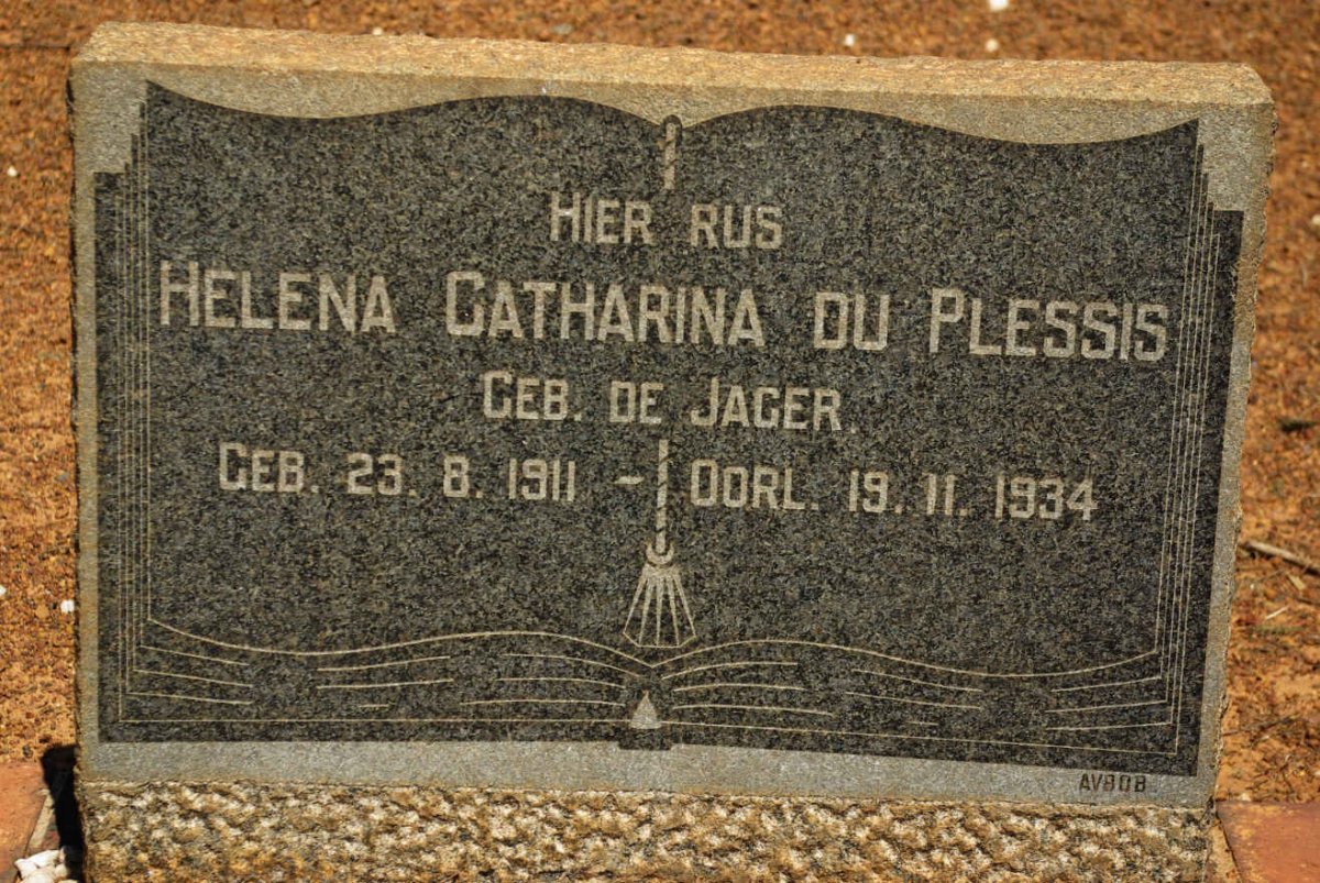 PLESSIS Helena Catharina, du nee DE JAGER 1911-1934