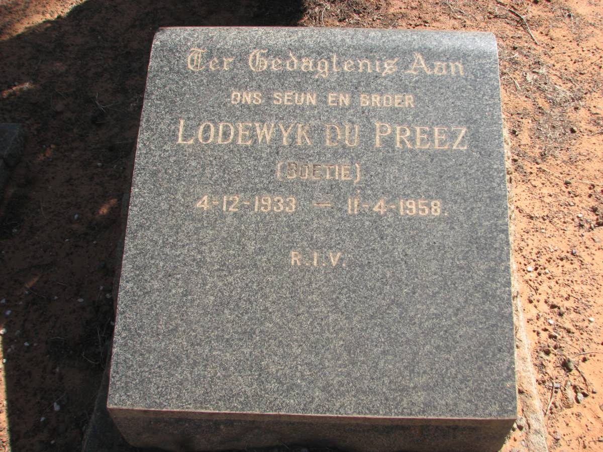 PREEZ Lodewyk, du 1933-1958