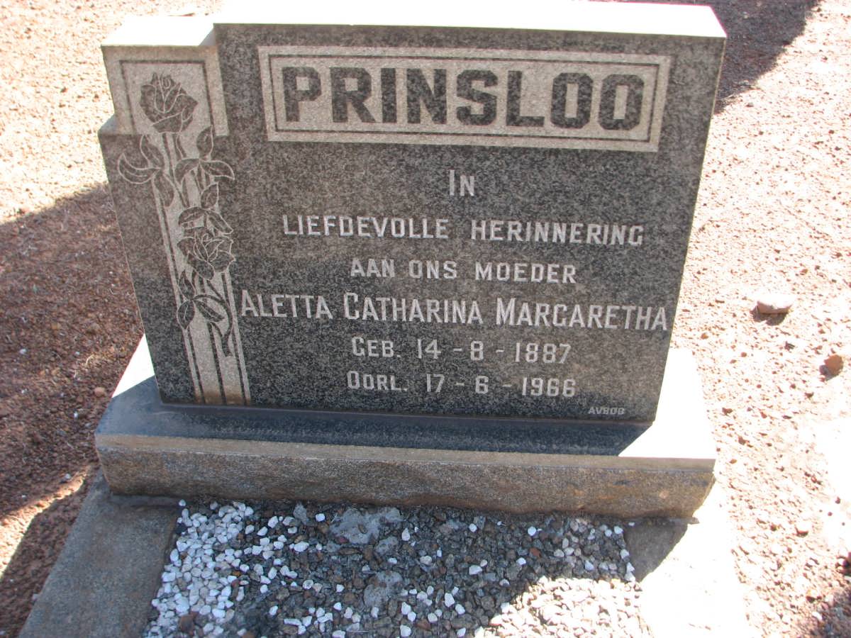PRINSLOO Aletta Catharina Margaretha 1887-1966