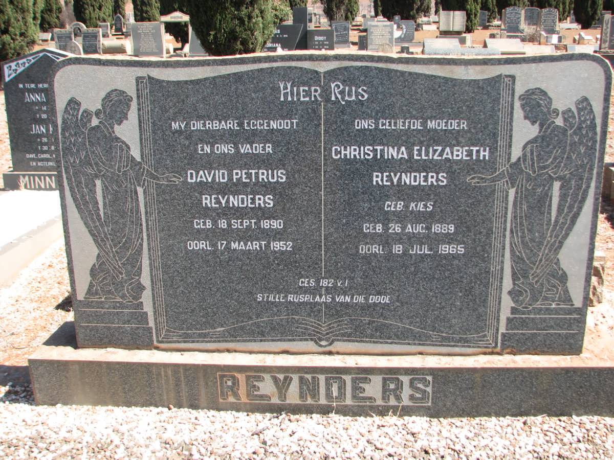 REYNDERS David Petrus 1890-1952 &amp; Christina Elizabeth KIES 1889-1965