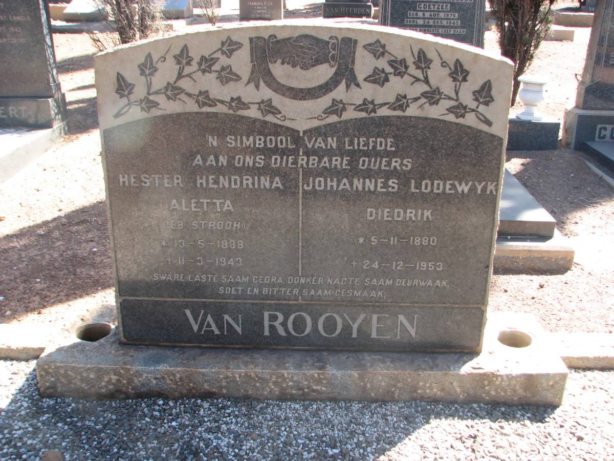 ROOYEN Johannes Lodewyk Diedrik, van 1880-1953 &amp; Hester Hendrina Aletta STROOH 1888-1943