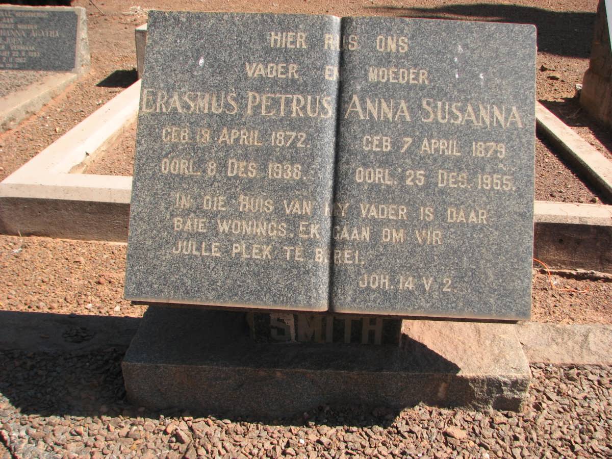 SMITH Erasmus Petrus 1872-1938 &amp; Anna Susanna 1879-1955