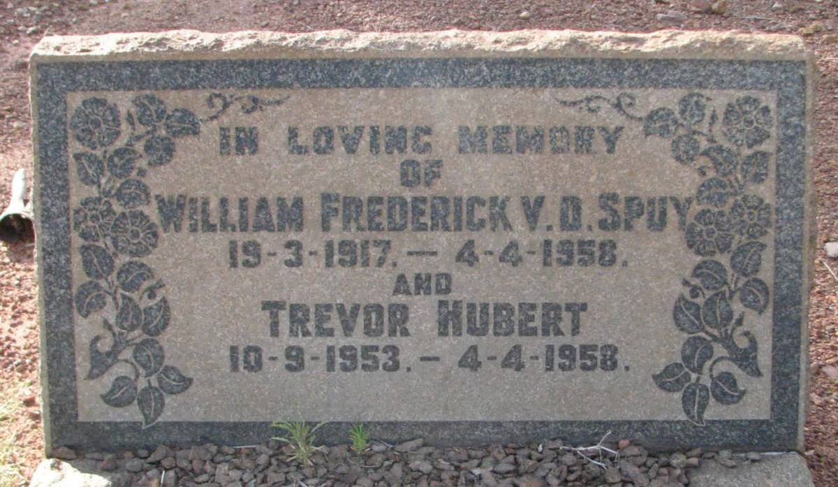 SPUY William Frederick, v.d. 1917-1958 :: HUBERT Trevor 1953-1958