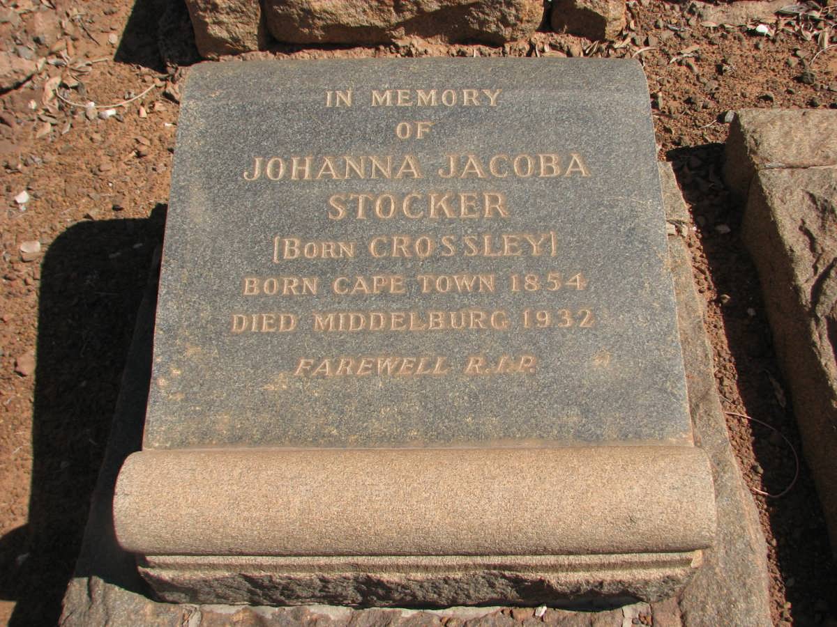 STOCKER Johanna Jacoba nee CROSSLEY 1854-1932