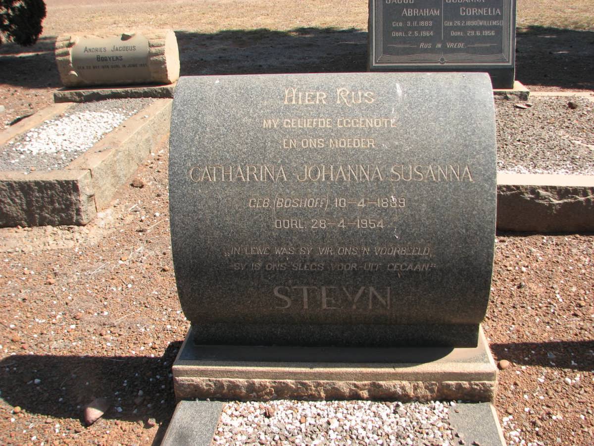 STEYN Catharina Johanna Susanna nee BOSHOFF 1889-1954