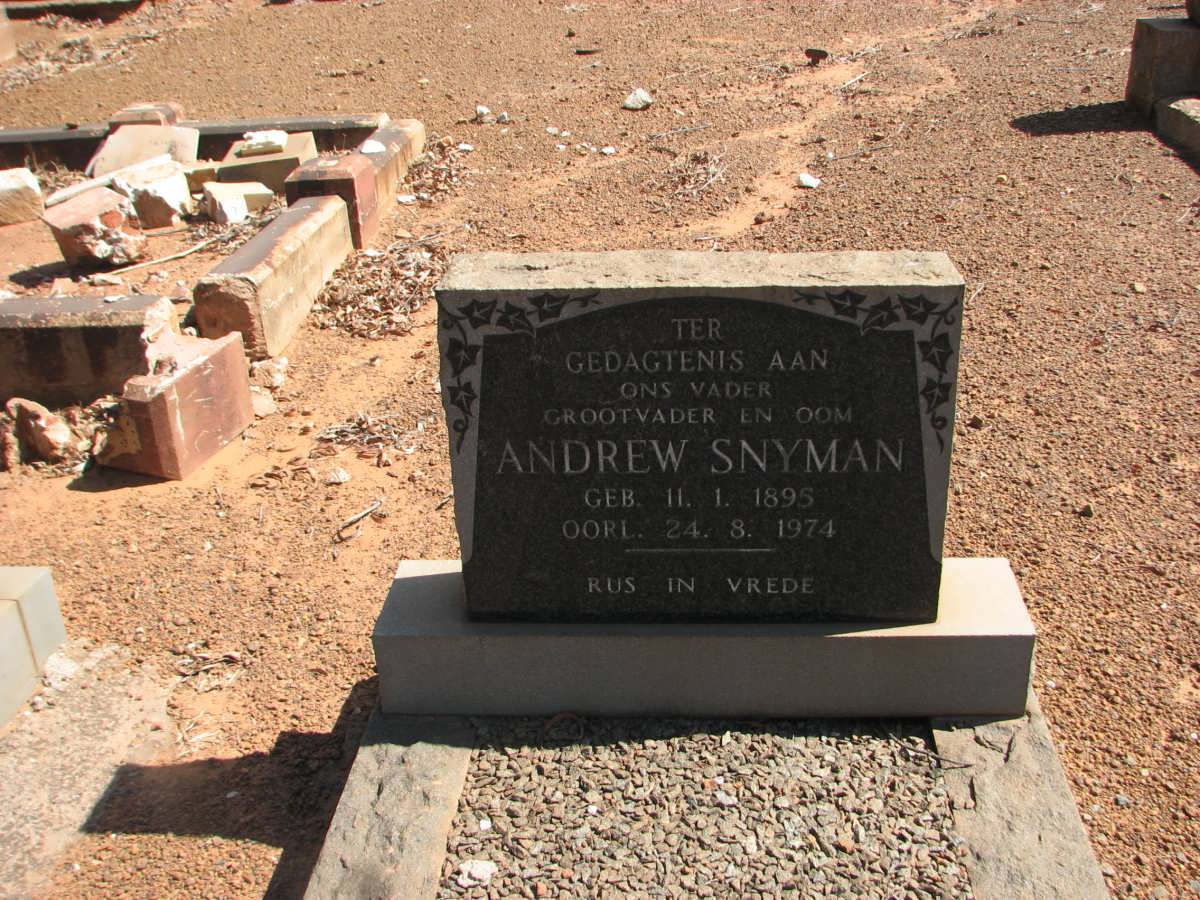SNYMAN Andrew 1895-1974