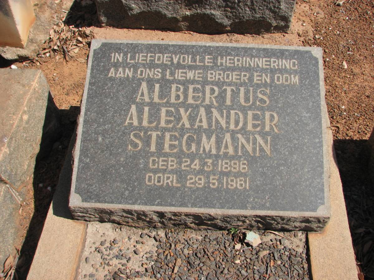 STEGMANN Albertus Alexander 1896-1961