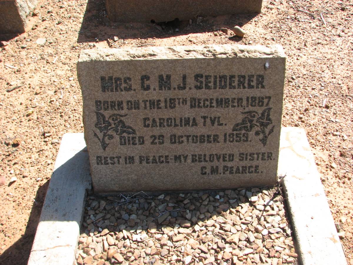 SEIDERER C.M.J. 1887-1959