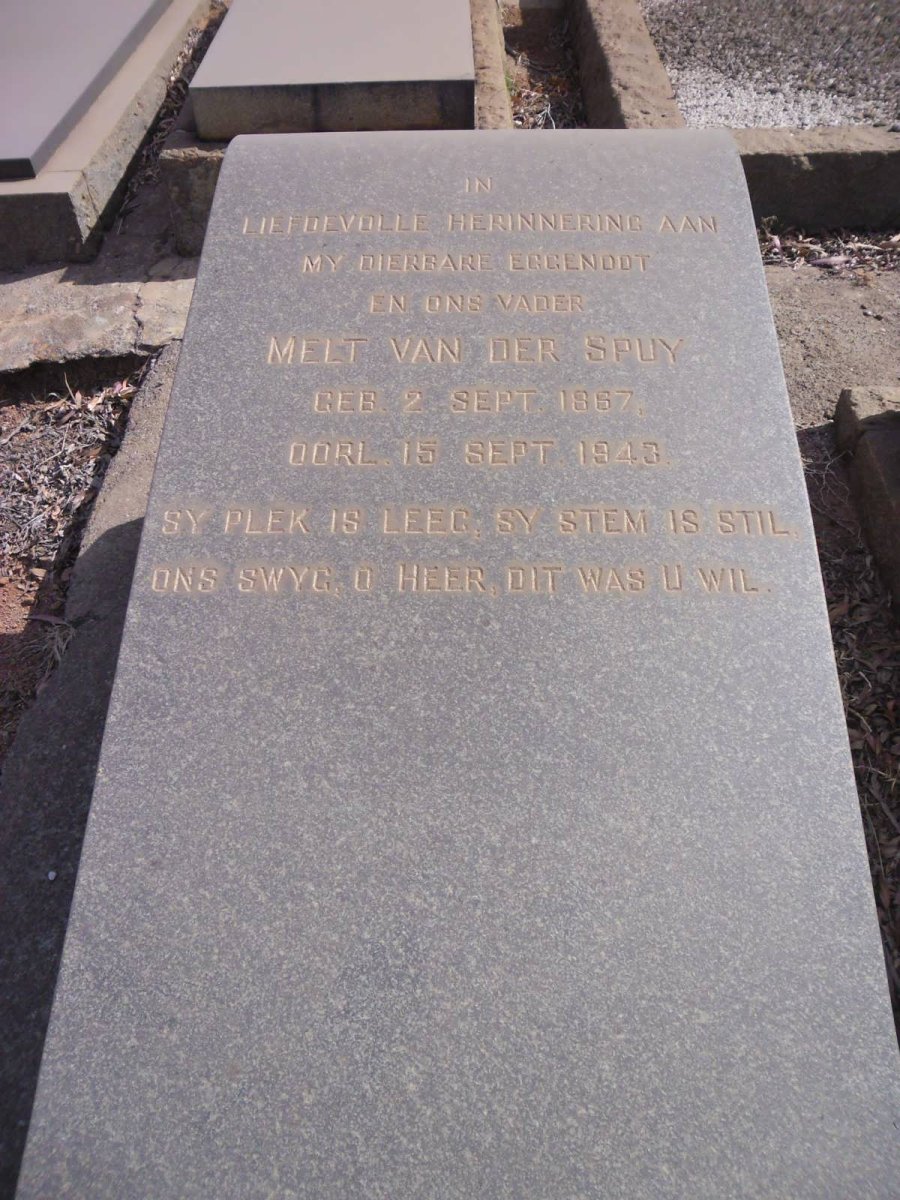 SPUY Melt, van der 1867-1948