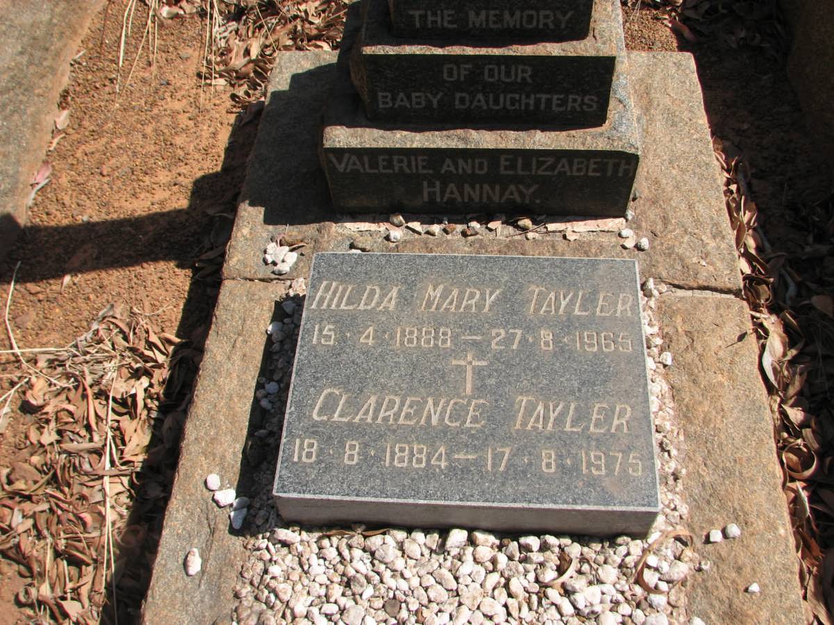 TAYLER Clarence 1884-1975 &amp; Hilda Mary 1888-1965 :: HANNAY Valerie :: HANNAY Elizabeth