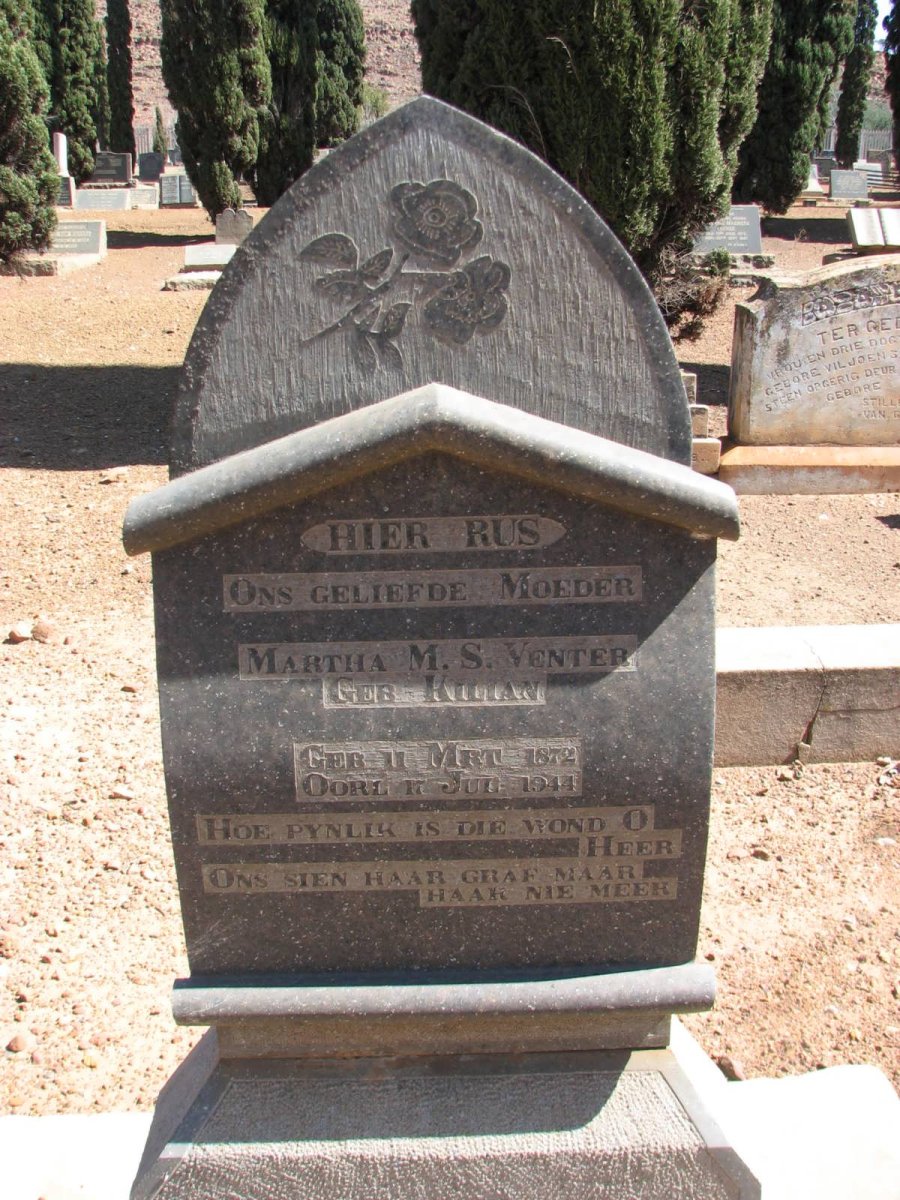 VENTER Martha M.S. nee KILIAN 1872-1944