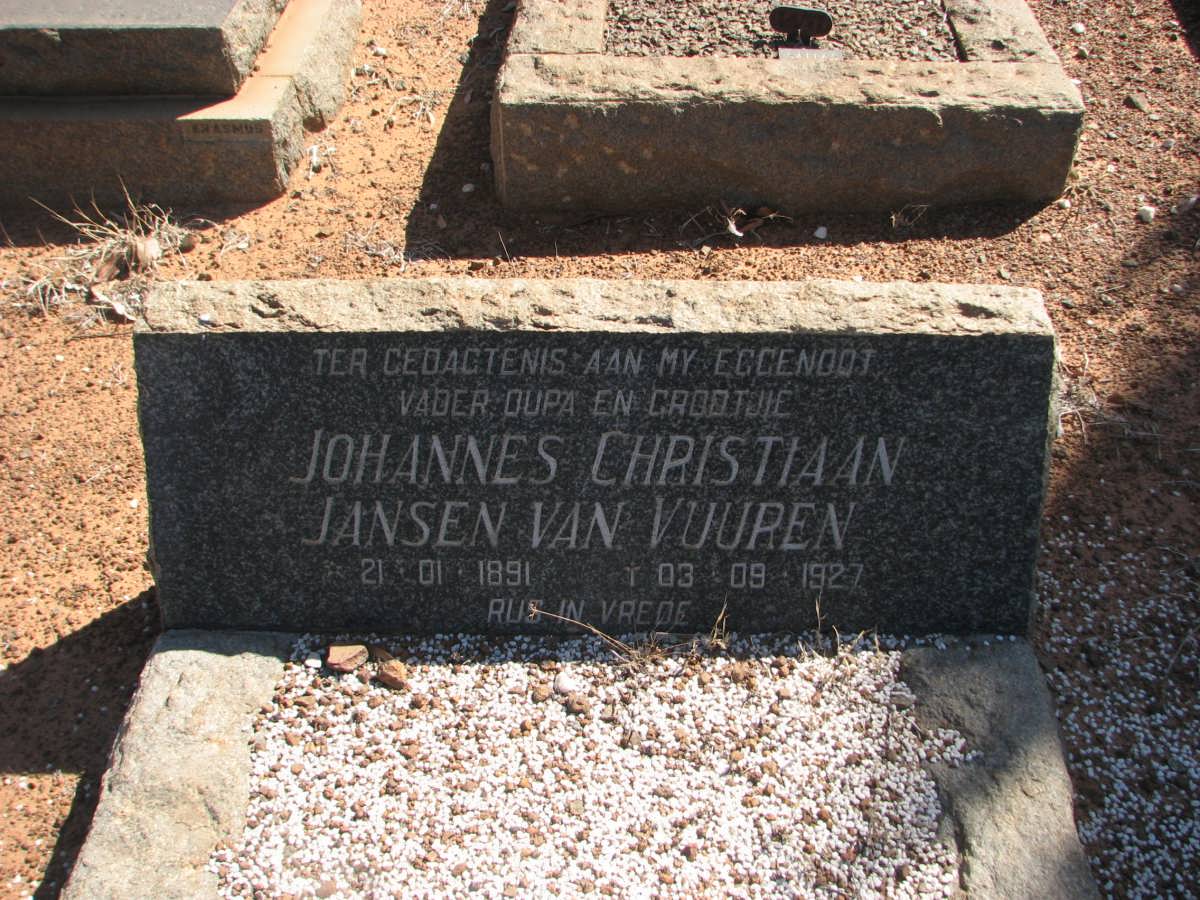 VUUREN Johannes Christiaan, Jansen van 1891-1927