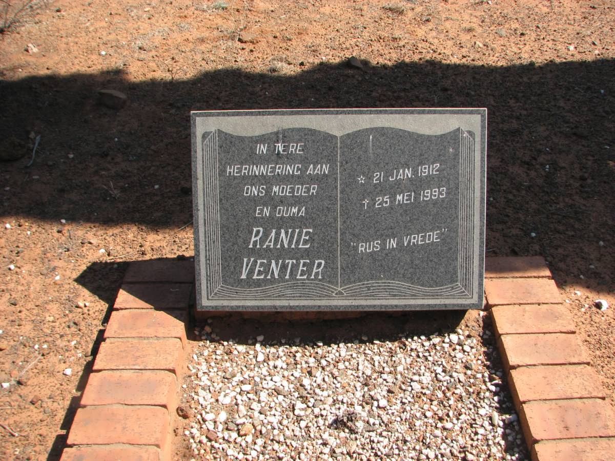 VENTER Ranie 1912-1993