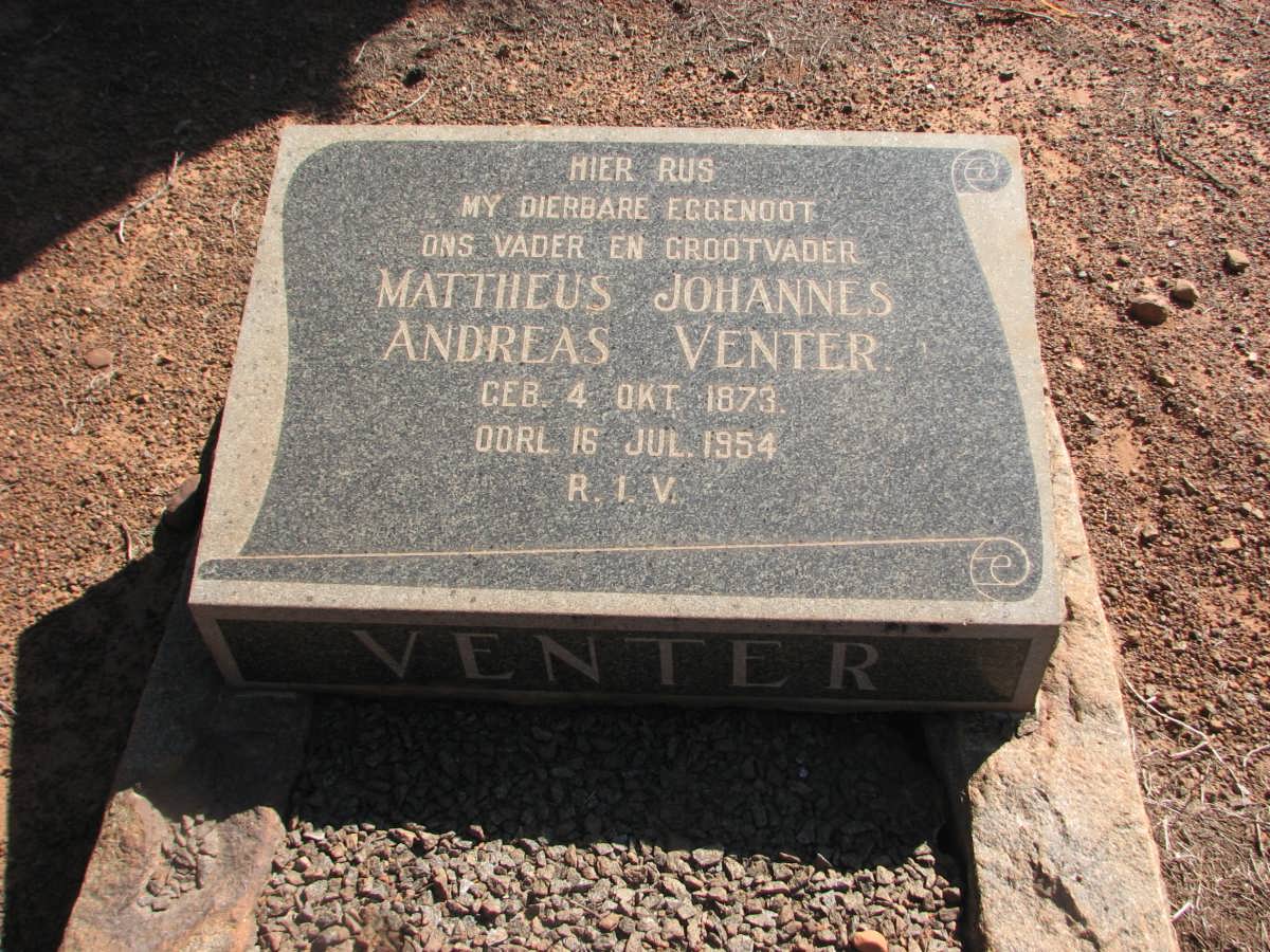 VENTER Mattheus Johannes Andreas 1873-1954