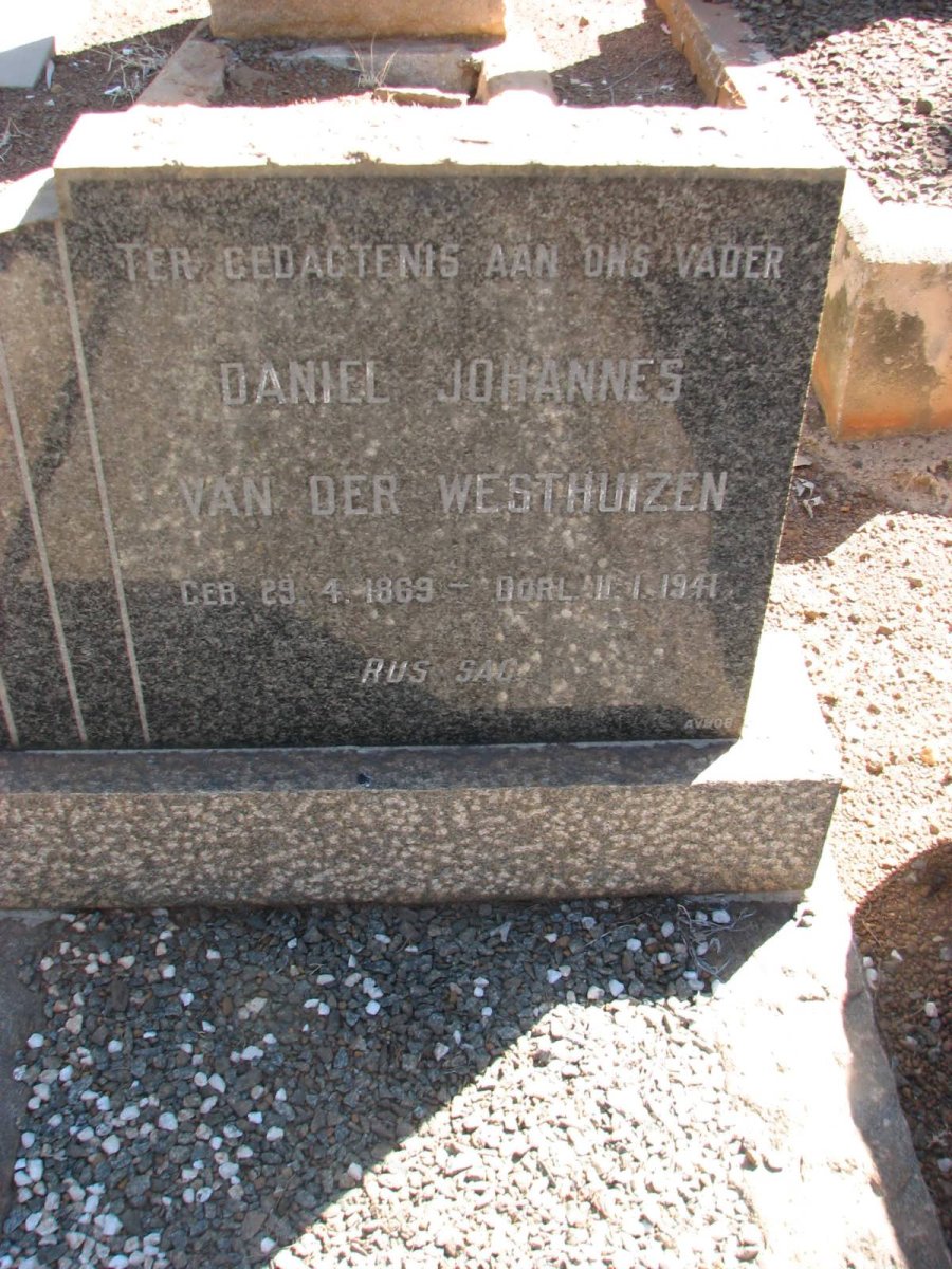 WESTHUIZEN Daniel Johannes, van der 1869-1941