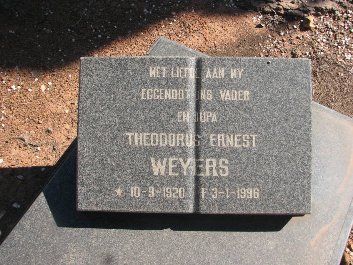 WEYERS Theodorus Ernest 1920-1996