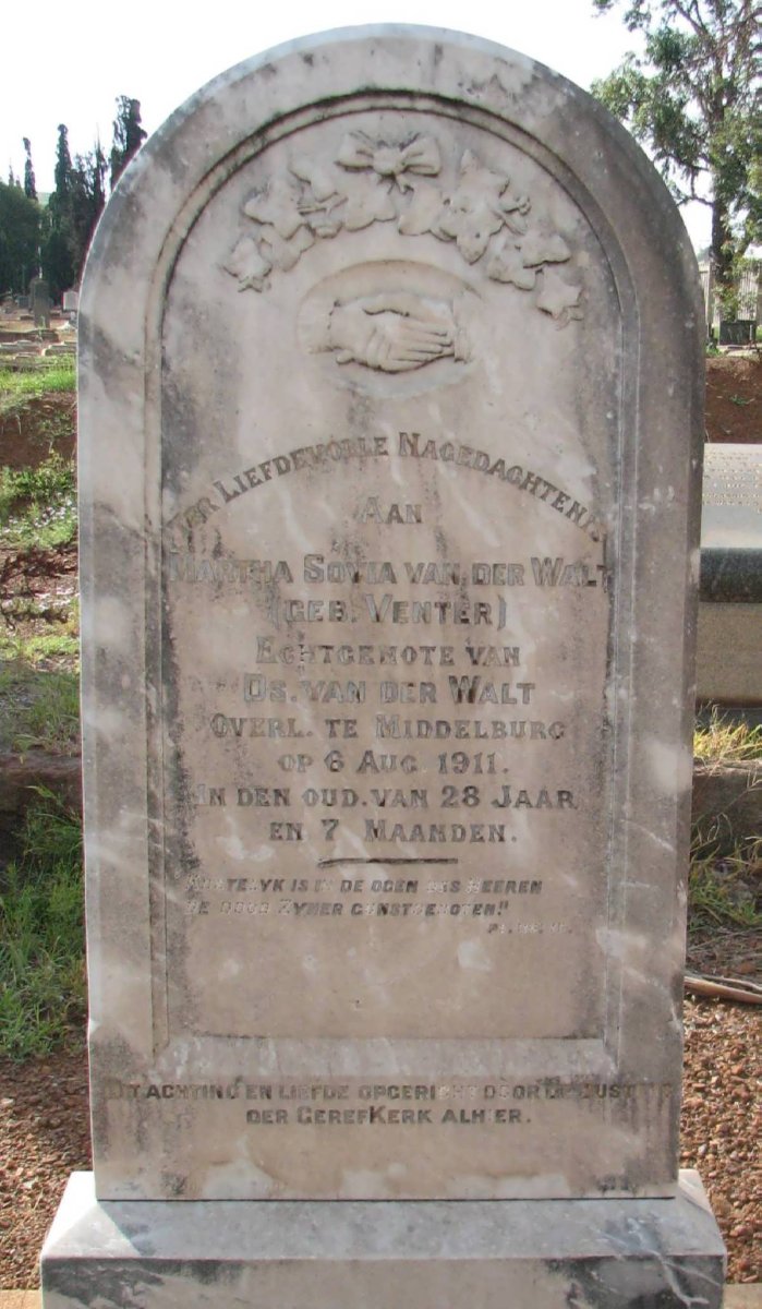 WALT Martha Sovia, van der nee VENTER -1911