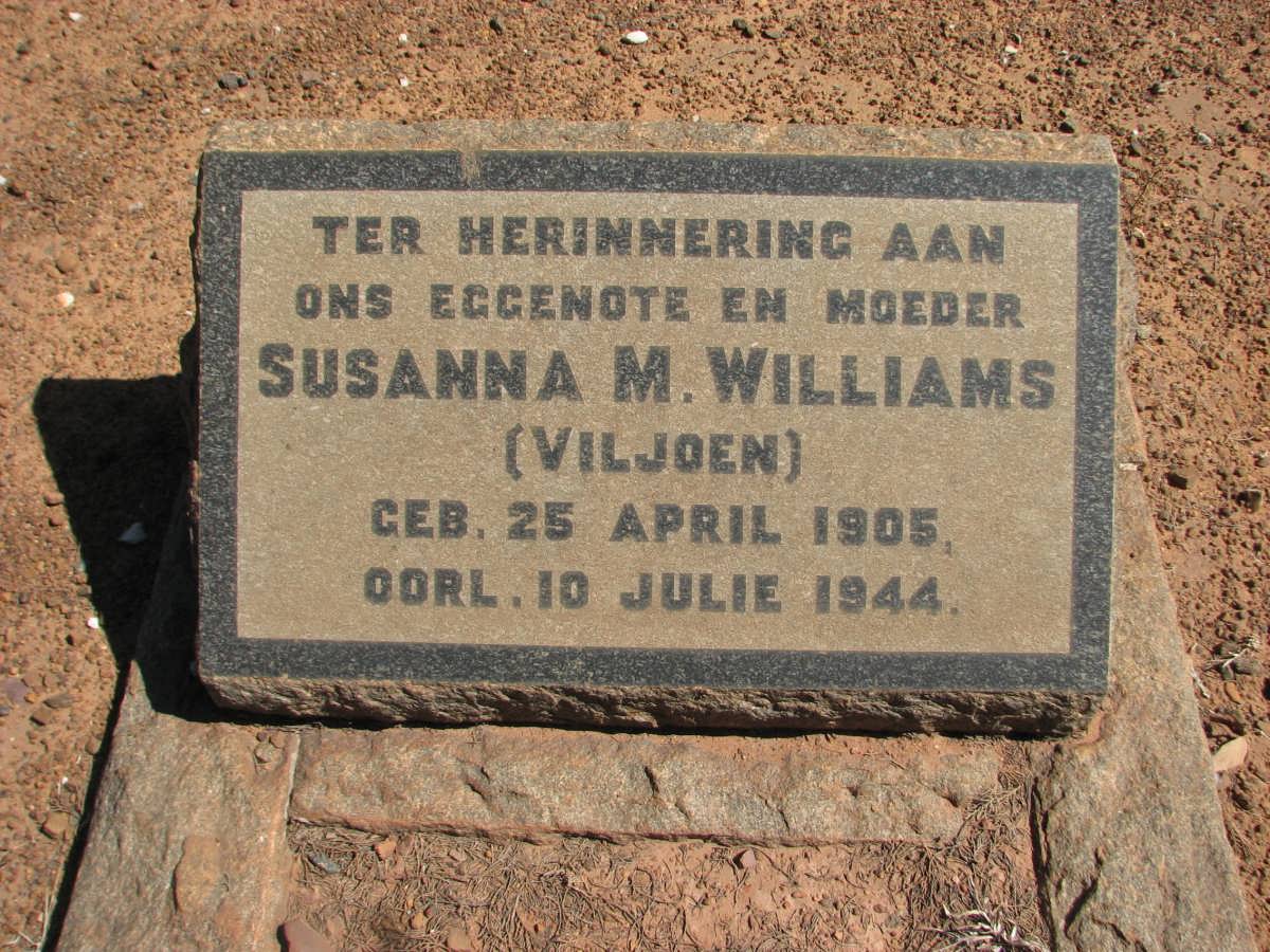 WILLIAMS Susanna M. nee VILJOEN 1905-1944
