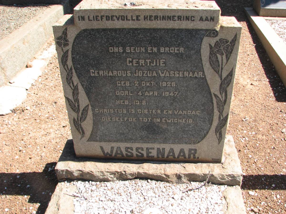 WASSENAAR Gerhardus Jozua 1926-1947