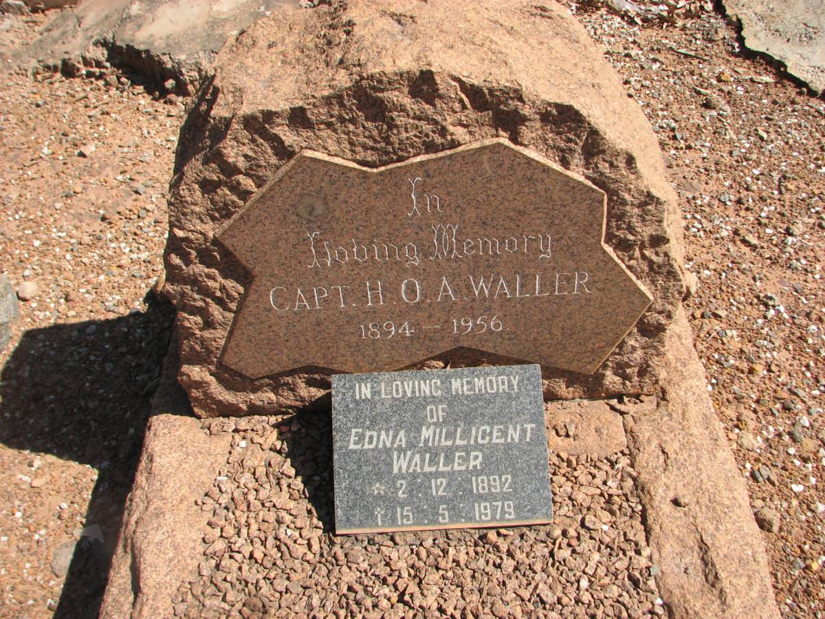 WALLER H.O.A. 1894-1956 &amp; Edna Millicent 1892-1979