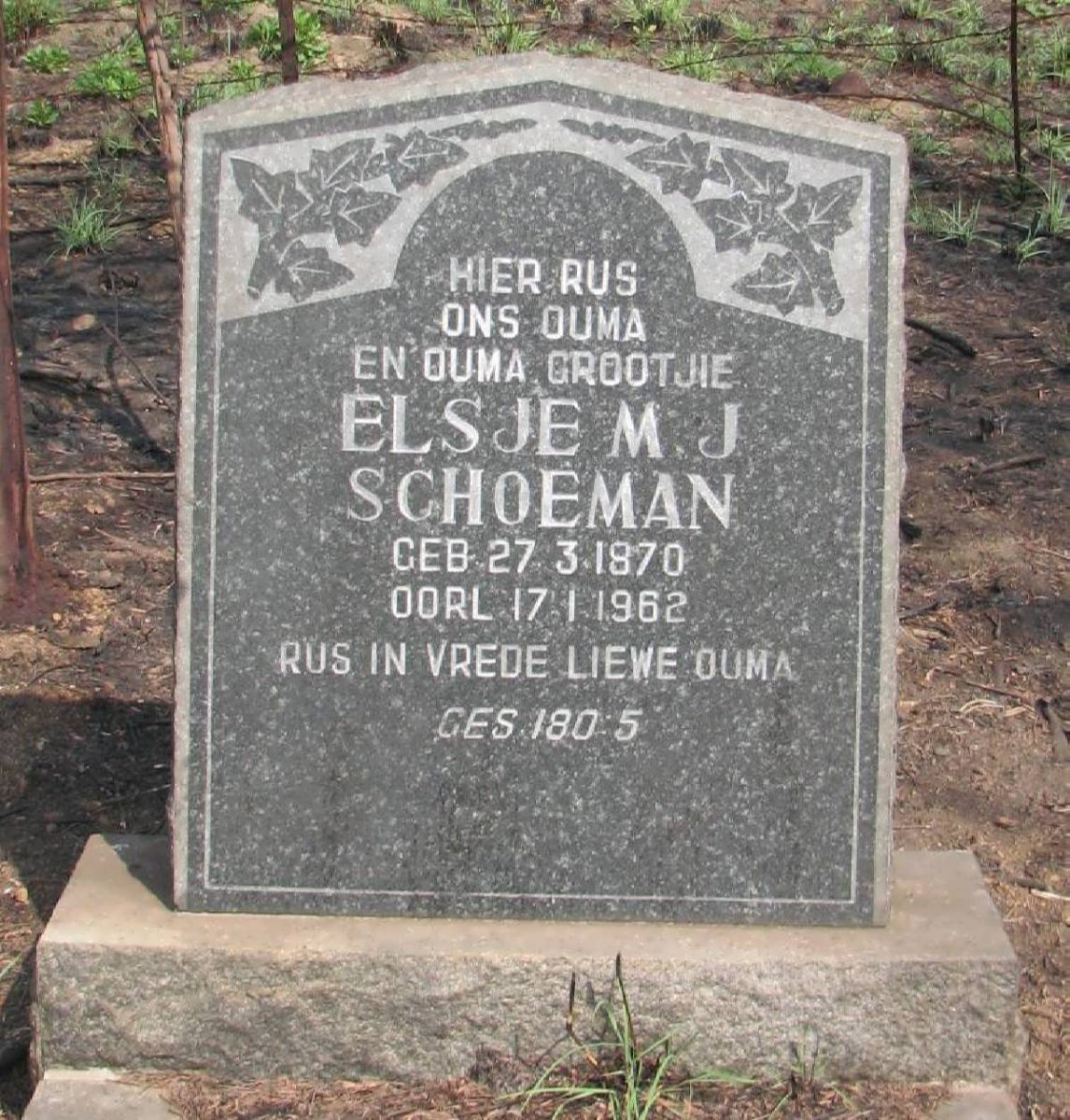 SCHOEMAN Elsje M.J. 1870-1962