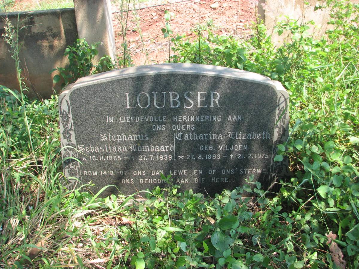 LOUBSER Stephanus Sebastiaan Lombaard 1885-1939 &amp; Catharina Elizabeth VILJOEN 1893-1975