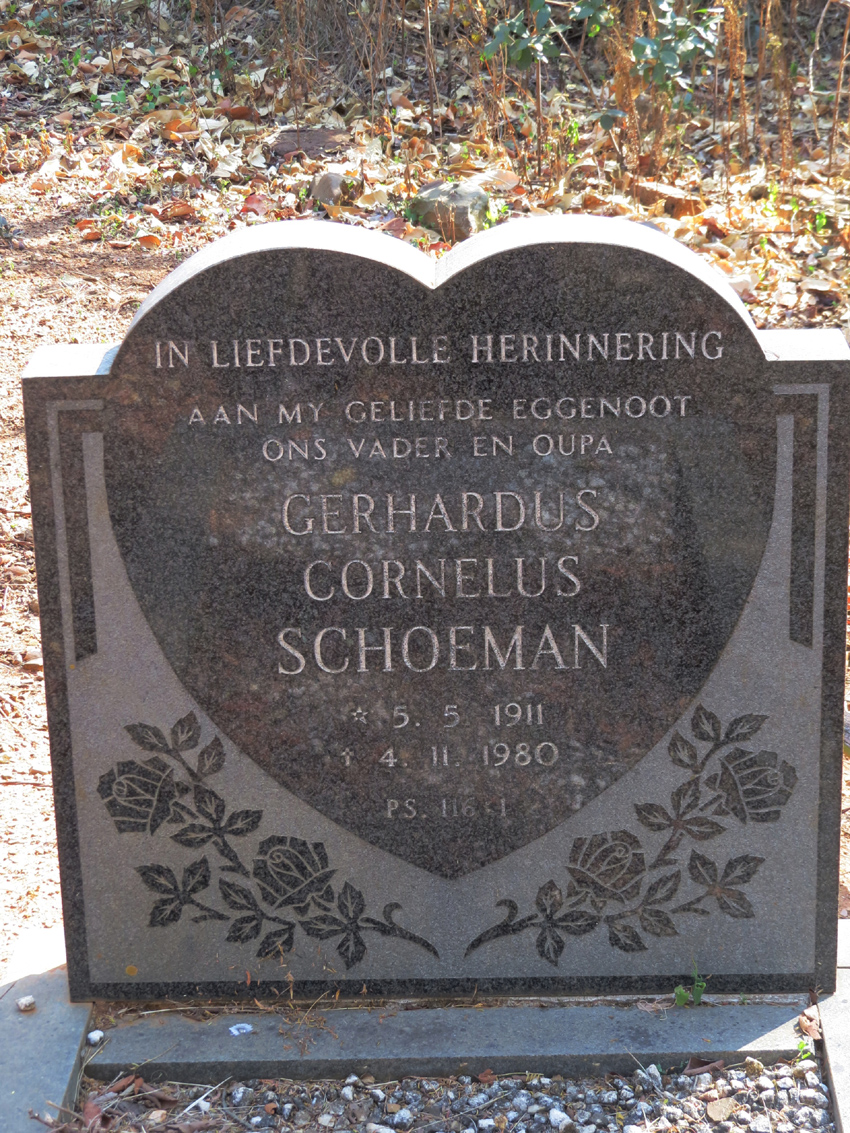 SCHOEMAN Gerhardus Cornelus 1911-1980