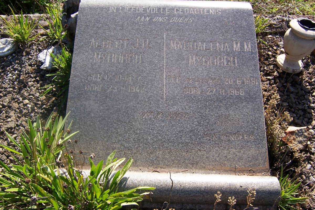 MYBURGH Albert J.R. -1942 &amp; Magdalena M.M. DE CLERCQ 1881-1968