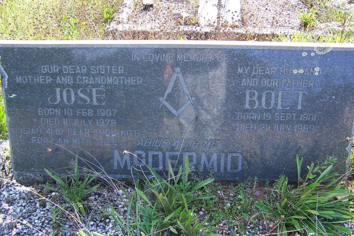 McDERMID Boet 1901-1959 &amp; Jose 1907-1978