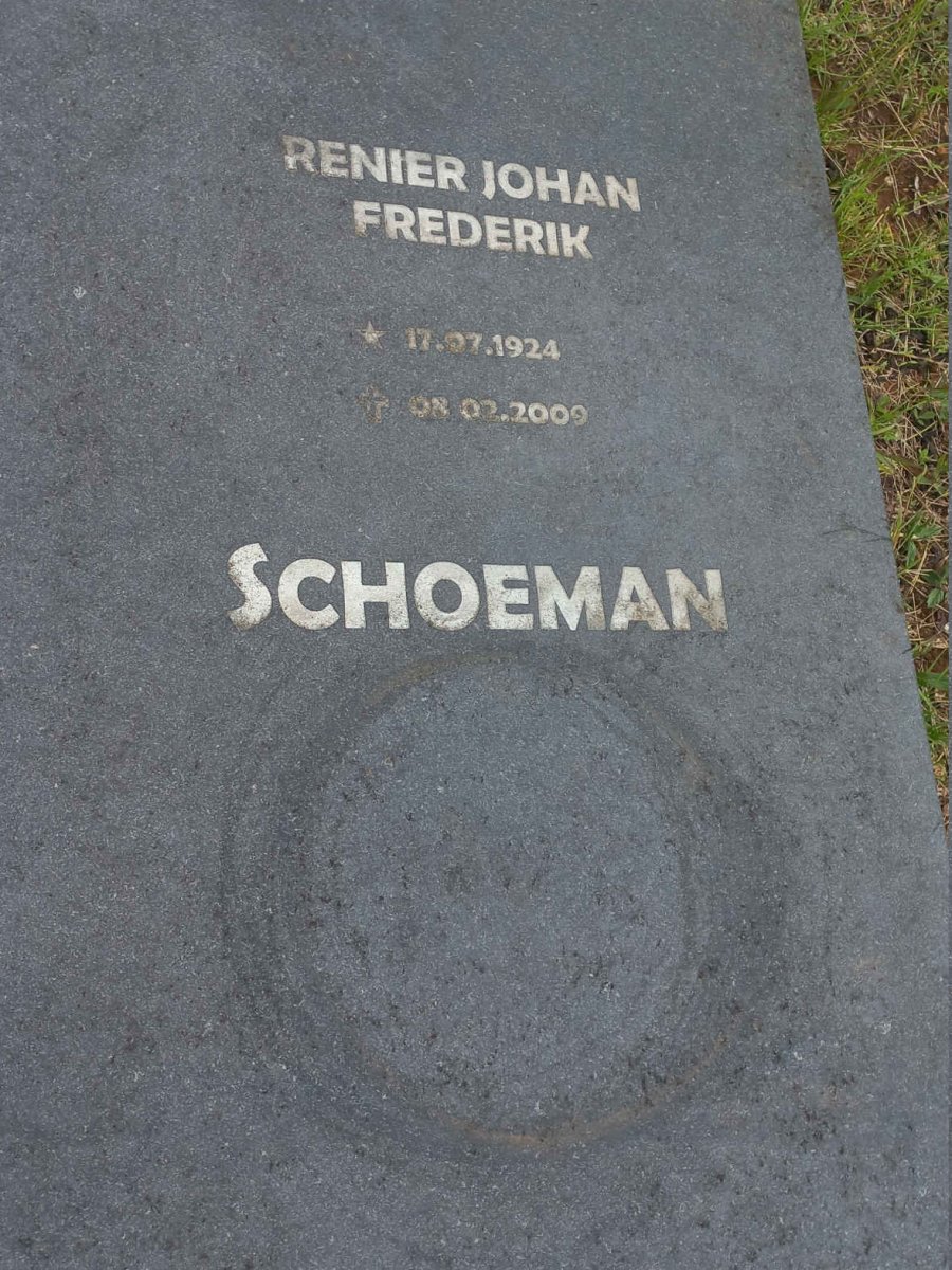 SCHOEMAN Renier Johan Frederik 1924-2009