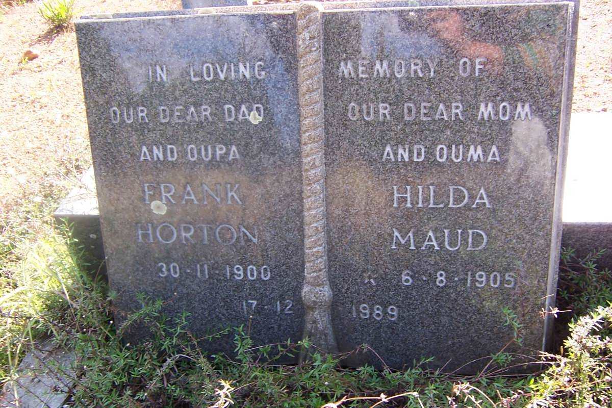 HORTON Frank 1900-1989 &amp; Hilda Maud 1905-1989