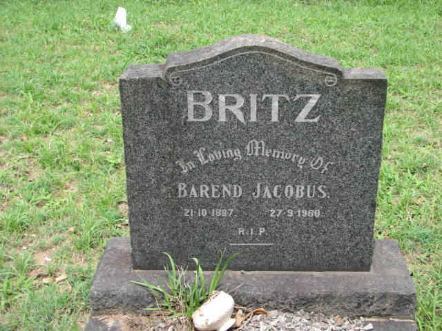 BRITZ Barend Jacobus 1887-1960