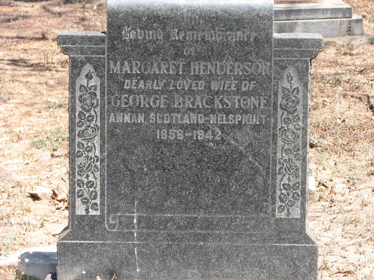 BRACKSTONE Margaret nee HENDERSON 1856-1942