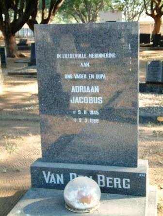 BERG Adriaan Jacobus, van den 1945-1998
