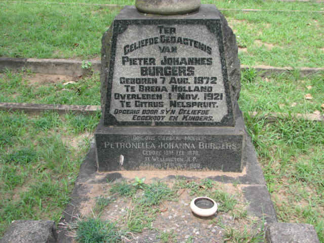 BURGERS Pieter Johannes 1872-1921 &amp; Petronella Johanna 1878-1950