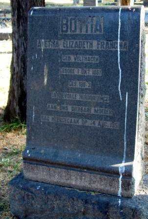 BOTHA Aletha Elizabeth Francina nee VELTHAGEN 1861-1951