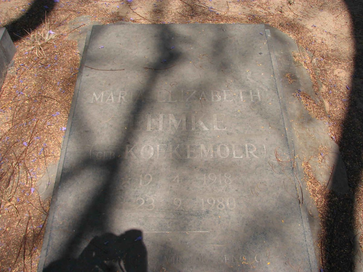 EHMKE Maria Elizabeth nee KOEKEMOER 1918-1980